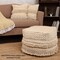 Edge Collections-White-Handcrafted Boho Pouf Ottoman Cover for Versatile Seating-1 pcs
